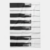 アンティークピアノ鍵キーボード キッチンタオル (縦)