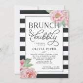 アンティークピオニーブランチ&バブリーブライダルシャワー招待状 招待状 (正面)