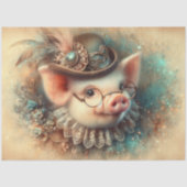 アンティークピグポートレートスチームパンクファッションデクページ 薄葉紙 (正面)