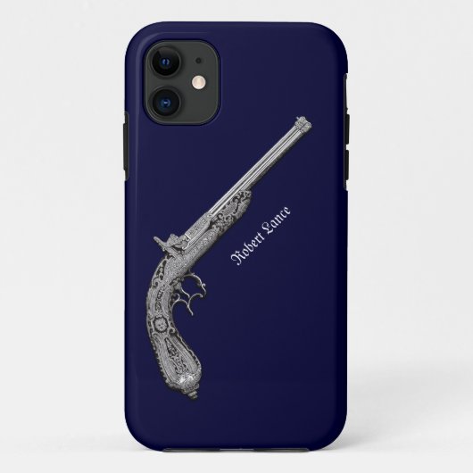 アンティークピストル パーソナル ブルー iPhone 5 カバー (裏面)