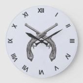 アンティークピストル(黒い数字) ラージ壁時計 (正面)