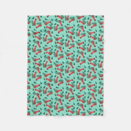 アンティークピックアップトラッククリスマスツリーパットレン フリースブランケット