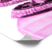 アンティークピンクの白鳥とカップケーキのチャリオット ポスター (角)