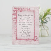 アンティークピンクの輝きフローラフレームの誓の更新 招待状 (スタンド正面)