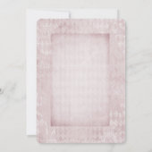 アンティークピンクの輝きフローラフレームの誓の更新 招待状 (裏面)