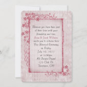 アンティークピンクの輝きフローラフレームの誓の更新 招待状 (正面)