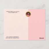 アンティークピンクカメオ、フクロウと夜のムーンレディ ポストカード (裏面)