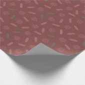 アンティークピンクスターズアンドツリーブランチ ラッピングペーパー (角)