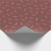 アンティークピンクスターズアンドツリーブランチ ラッピングペーパー (角)