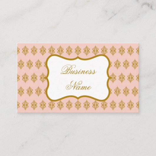 アンティークピンクビジネスカード 名刺 (正面)