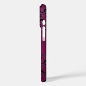 アンティークピンクブラックダマスクモノグラム Case-Mate iPhoneケース (裏面 / 左)