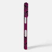 アンティークピンクブラックダマスクモノグラム Case-Mate iPhoneケース (裏面 / 右)