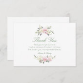 アンティークピンクローズサンキューカード サンキューカード (正面/裏面)