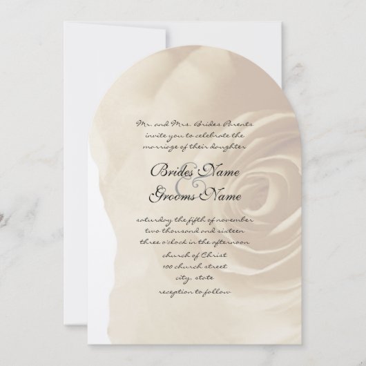 アンティークピンクローズ結婚式招待状 招待状 (正面)