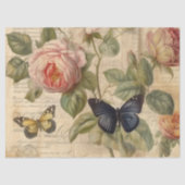 アンティークピンクローゼズウィズバタフライデクページ 薄葉紙 (正面)