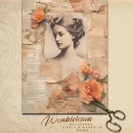 アンティークピーチエフェラビクトリアンブロッサムデクページ 薄葉紙