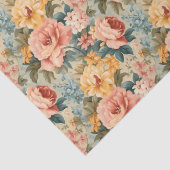 アンティークピーチバラとセージグリーンフローラデクページ 薄葉紙 (詳細)