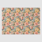 アンティークピーチバラとセージグリーンフローラデクページ 薄葉紙 (正面)