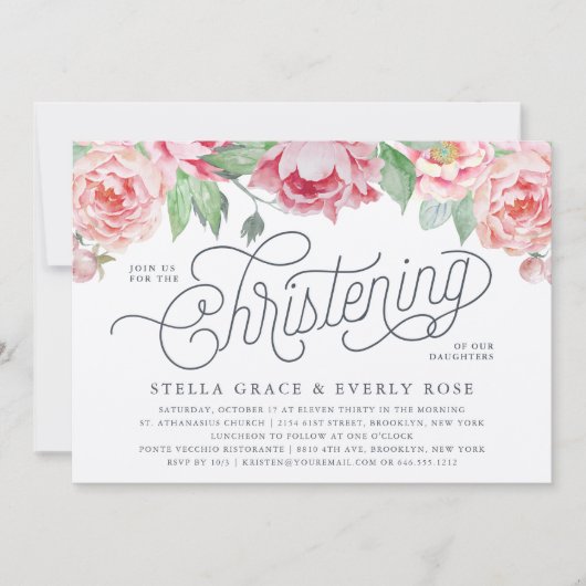 アンティークピーニーツイン《キリスト教》洗礼式や命名式招待状 招待状 (正面)
