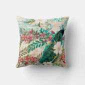 アンティークピ図解入りの、写真付きのーコック&フラワーグランジズ クッション (裏面)