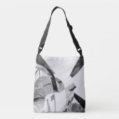 アンティークファイター飛行機B&W クロスボディバッグ (裏面)