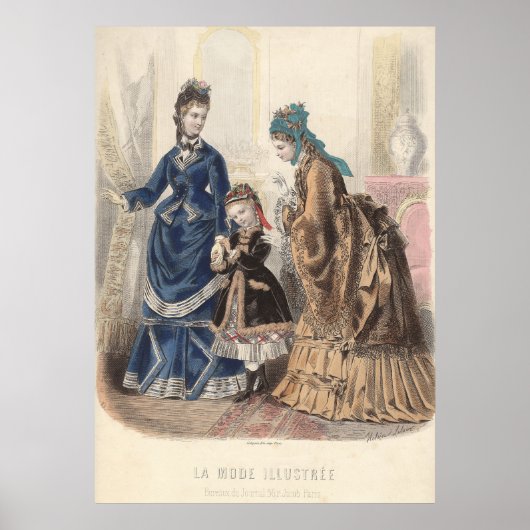 アンティークファッションプレートからのポスター – Heloise Leloir ポスター (正面)
