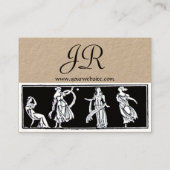 アンティークファッションモノグラム白黒クラフト紙 名刺 (裏面)