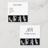 アンティークファッション/ヴィンテージブティックモノグラム スクエア名刺 (正面/裏面)