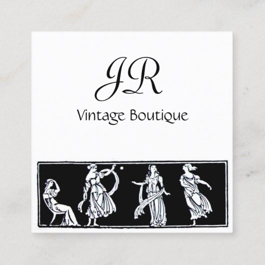 アンティークファッション/ヴィンテージブティックモノグラム スクエア名刺 (裏面)