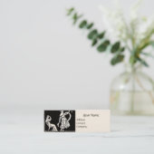 アンティークファッション/ヴィンテージブティック白黒 スキニー名刺 (スタンド正面)