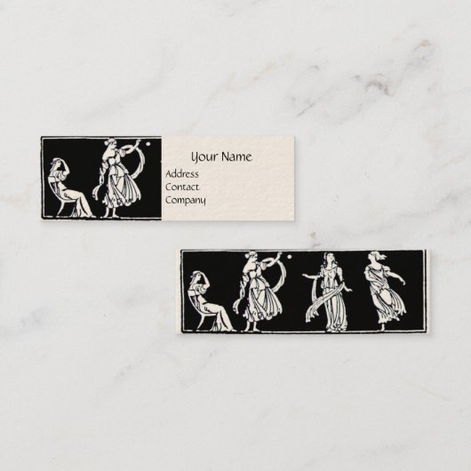 アンティークファッション/ヴィンテージブティック白黒 スキニー名刺 (正面/裏面)