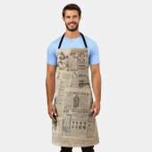 アンティークファッション：新聞広告のページ エプロン (着用した状態)