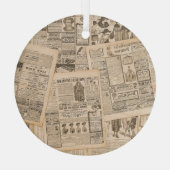 アンティークファッション：新聞広告のページ ガラスオーナメント (裏面)