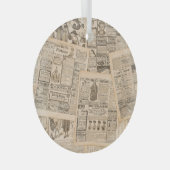 アンティークファッション：新聞広告のページ ガラスオーナメント (正面右)