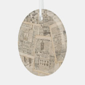 アンティークファッション：新聞広告のページ ガラスオーナメント (正面左)