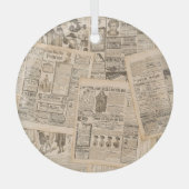アンティークファッション：新聞広告のページ ガラスオーナメント (正面)