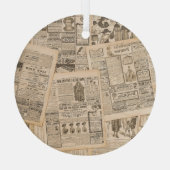 アンティークファッション:新聞広告のページ ガラスオーナメント (裏面)