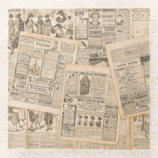 アンティークファッション：新聞広告のページ ガラスコースター