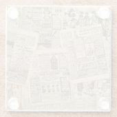 アンティークファッション：新聞広告のページ ガラスコースター (裏面)