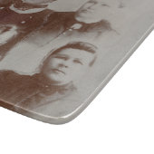 アンティークファミリーコラージュフォトB&Wイメージ カッティングボード (角)