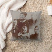 アンティークファミリーコラージュフォトB&Wイメージ クッション (ブランケット)