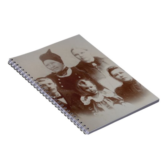 アンティークファミリーコラージュフォトB&Wイメージ ノートブック (右側)