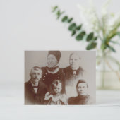 アンティークファミリーコラージュフォトB&Wイメージ ポストカード (スタンド正面)