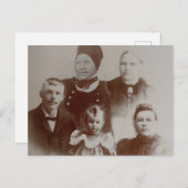 アンティークファミリーコラージュフォトB&Wイメージ ポストカード (正面/裏面)