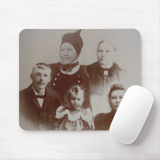 アンティークファミリーコラージュフォトB&Wイメージ マウスパッド (マウス)