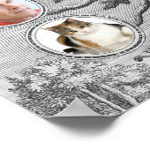 アンティークファミリーツリー自分の名前と写真を挿入 ポスター (角)