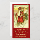 アンティークファーザークリスマスサンタクロースカスタムカード シーズンカード (正面/裏面)