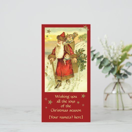 アンティークファーザークリスマスサンタクロースカスタムカード シーズンカード (スタンド正面)