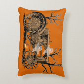 アンティークファームトラクタハロウィーン幽霊カボチャファーム アクセントクッション (裏面(縦))