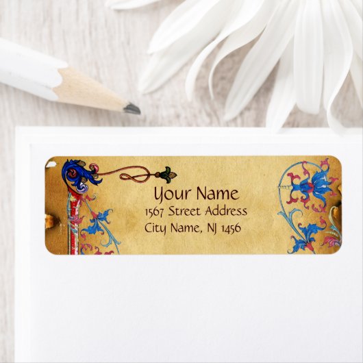 アンティークフィレンチンフローラモチーフ羊皮紙 ラベル (インサイチュ)